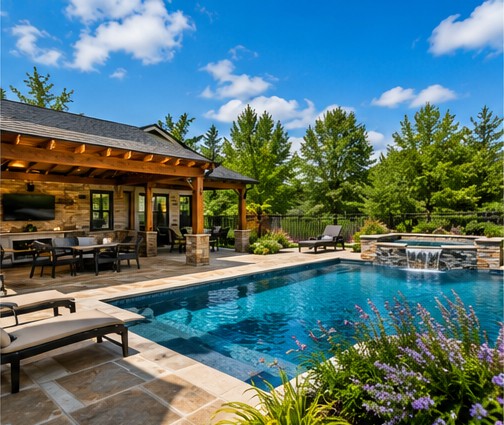 Residential swimming pool and outdoor living project