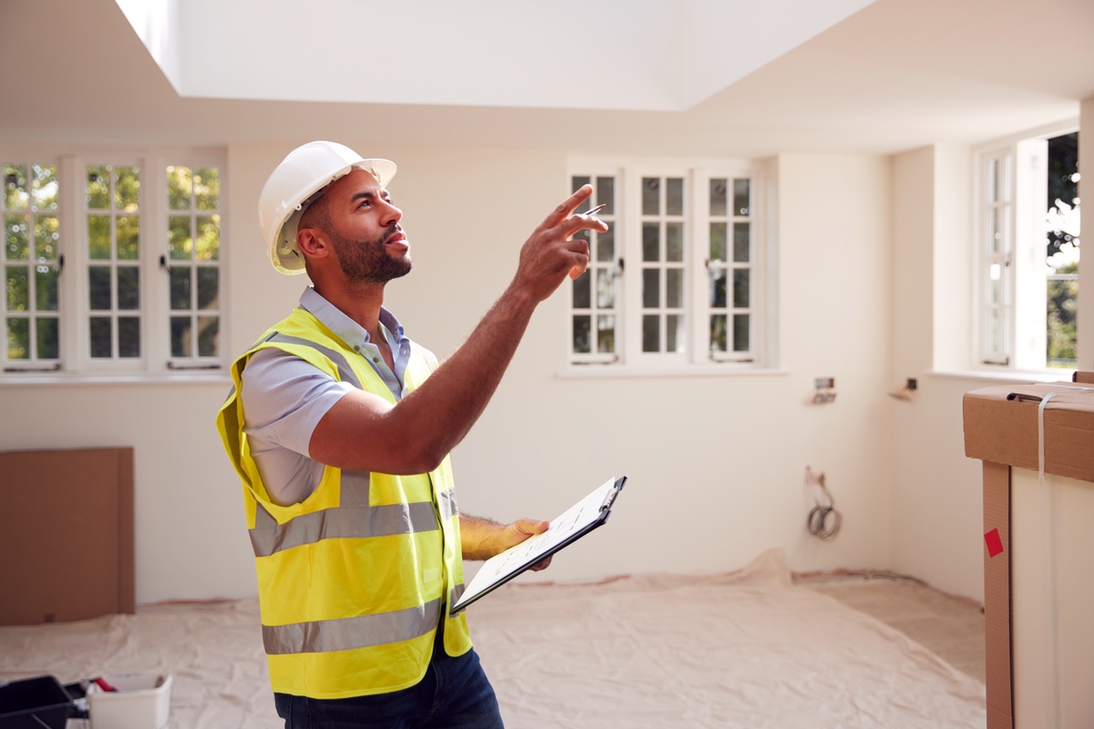 Inspector examining a home's interior